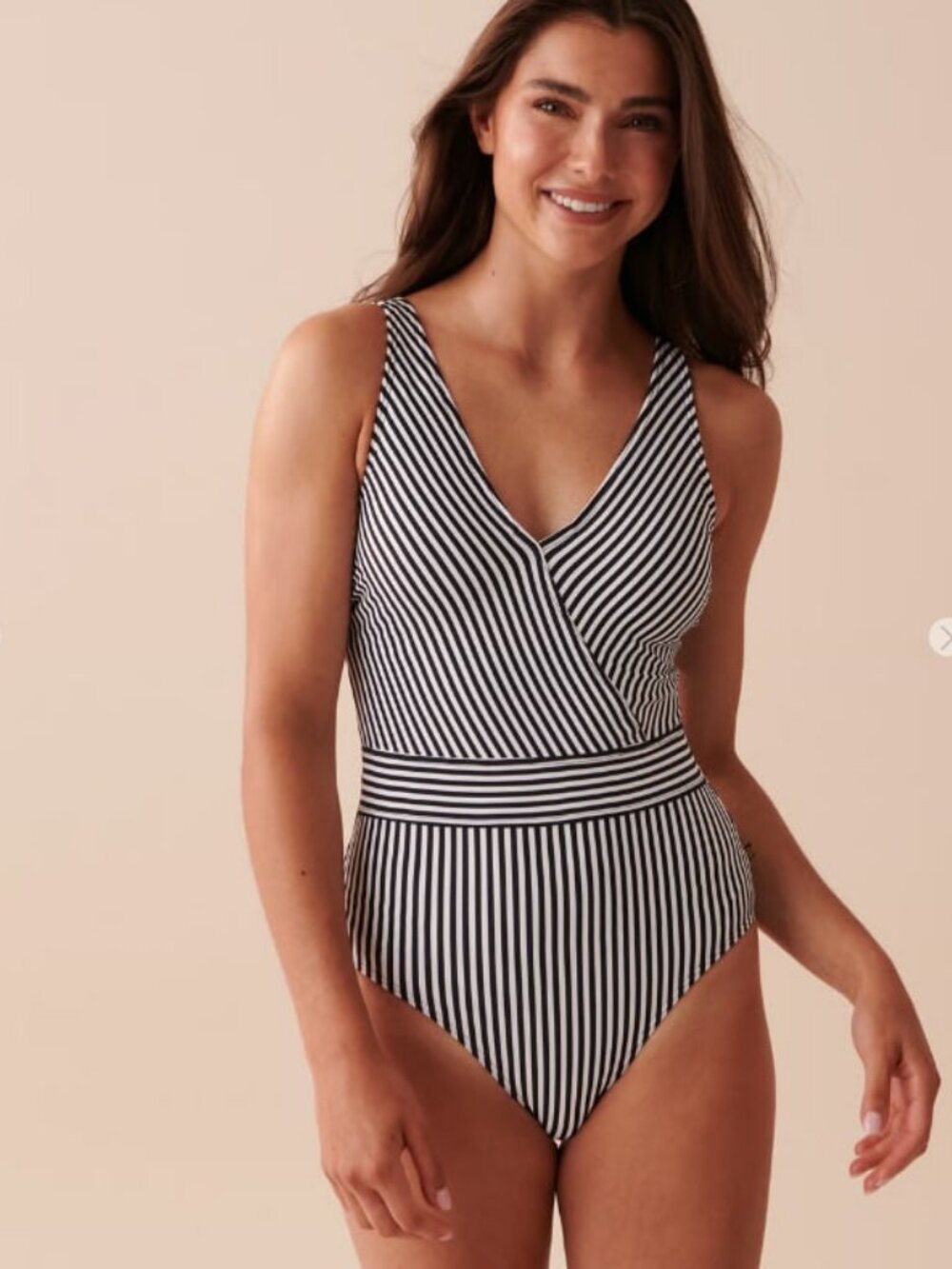 La Vie En Rose Aquarose One Piece Striped Black And White Bathing Suit